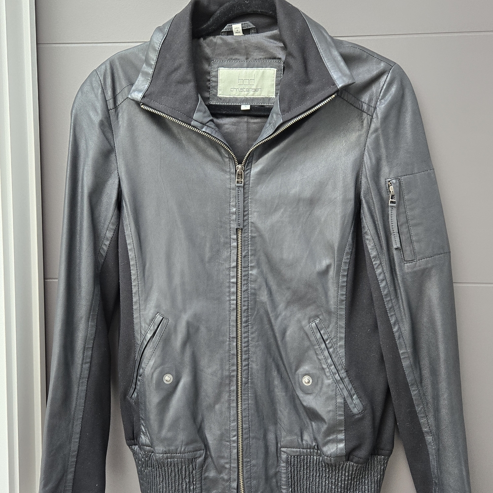 Gray Leather Jacket